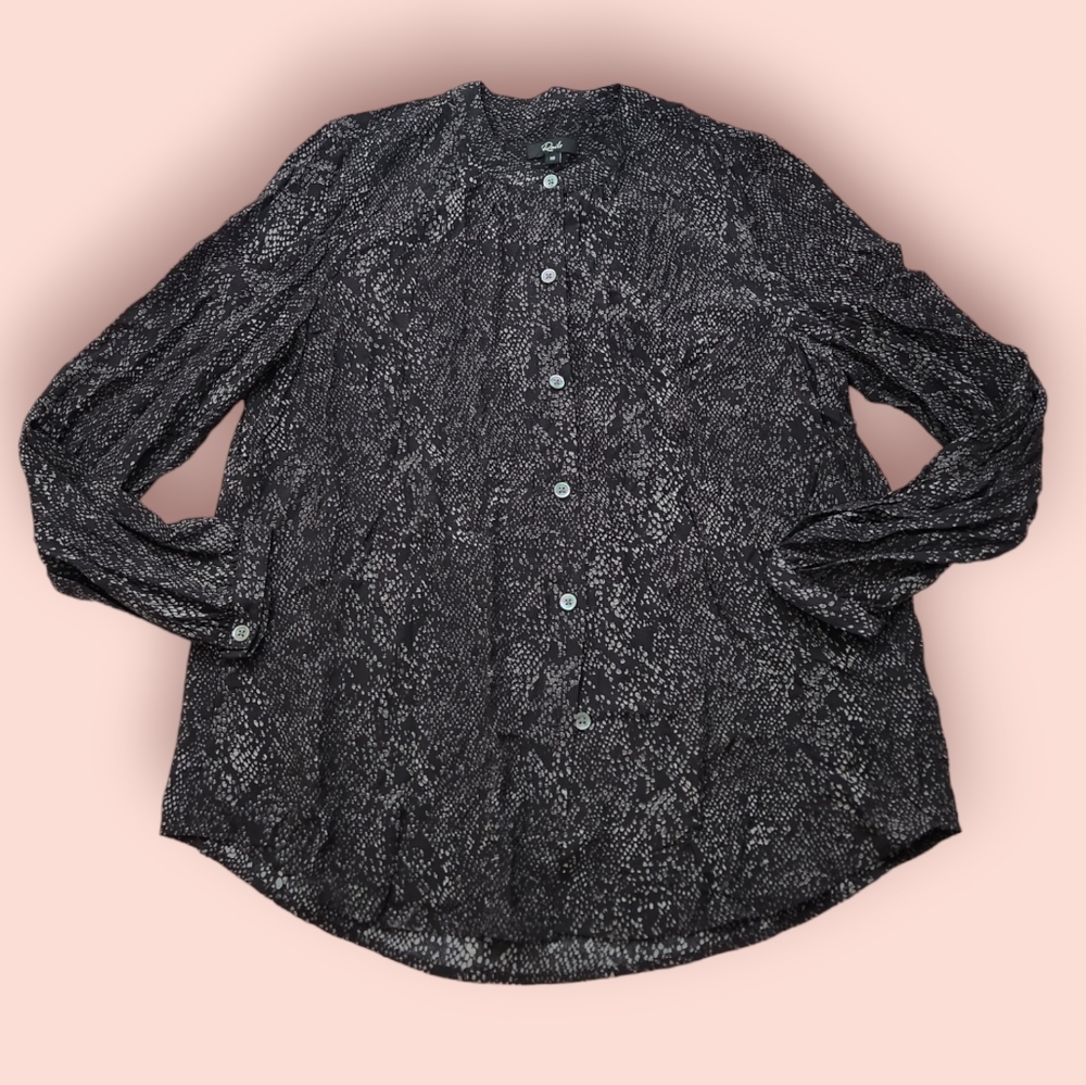 Rails Eloise Slate Python Button Down Blouse - image 2